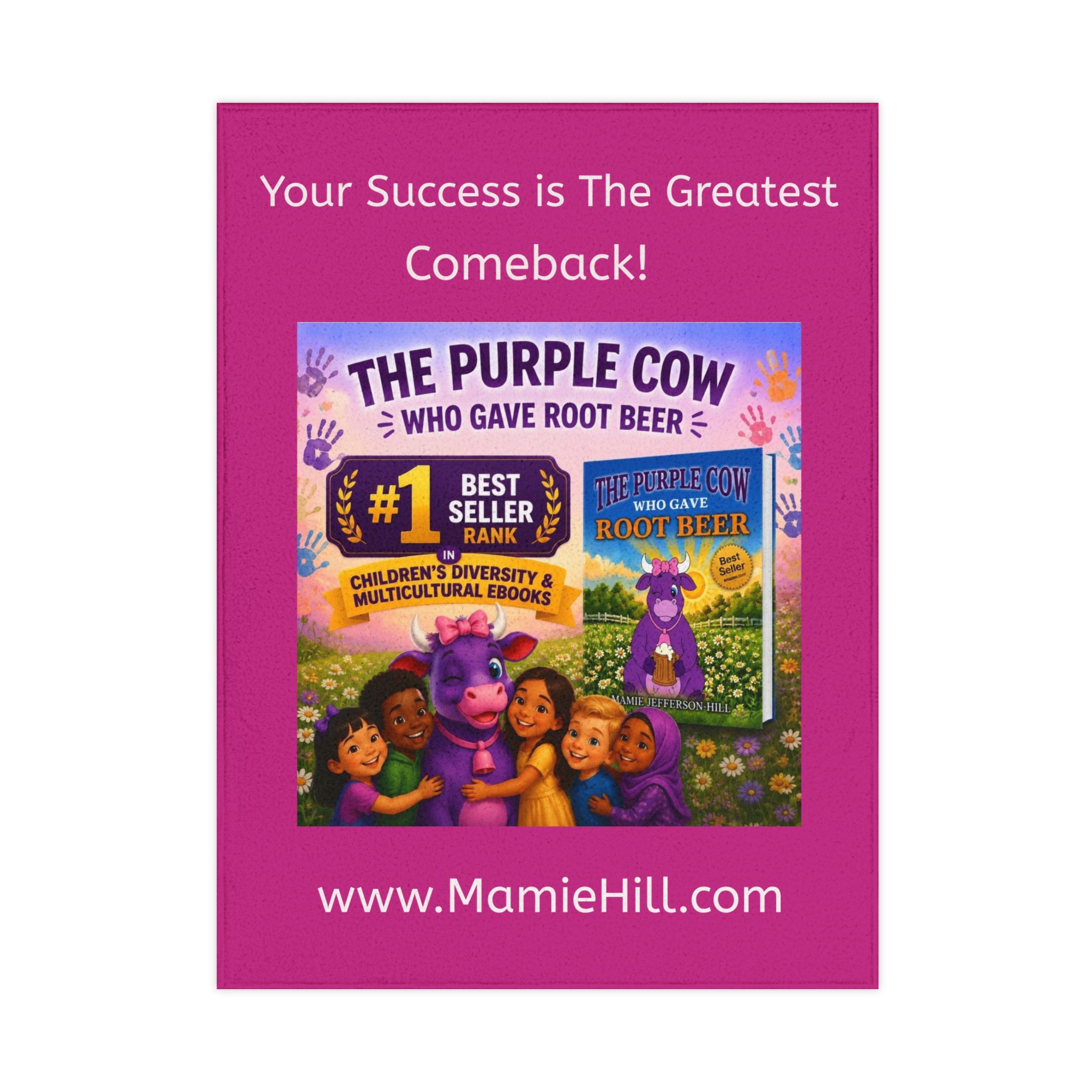 Toddler Blanket – The Purple Cow Who Gave Root Beer Storybook Design