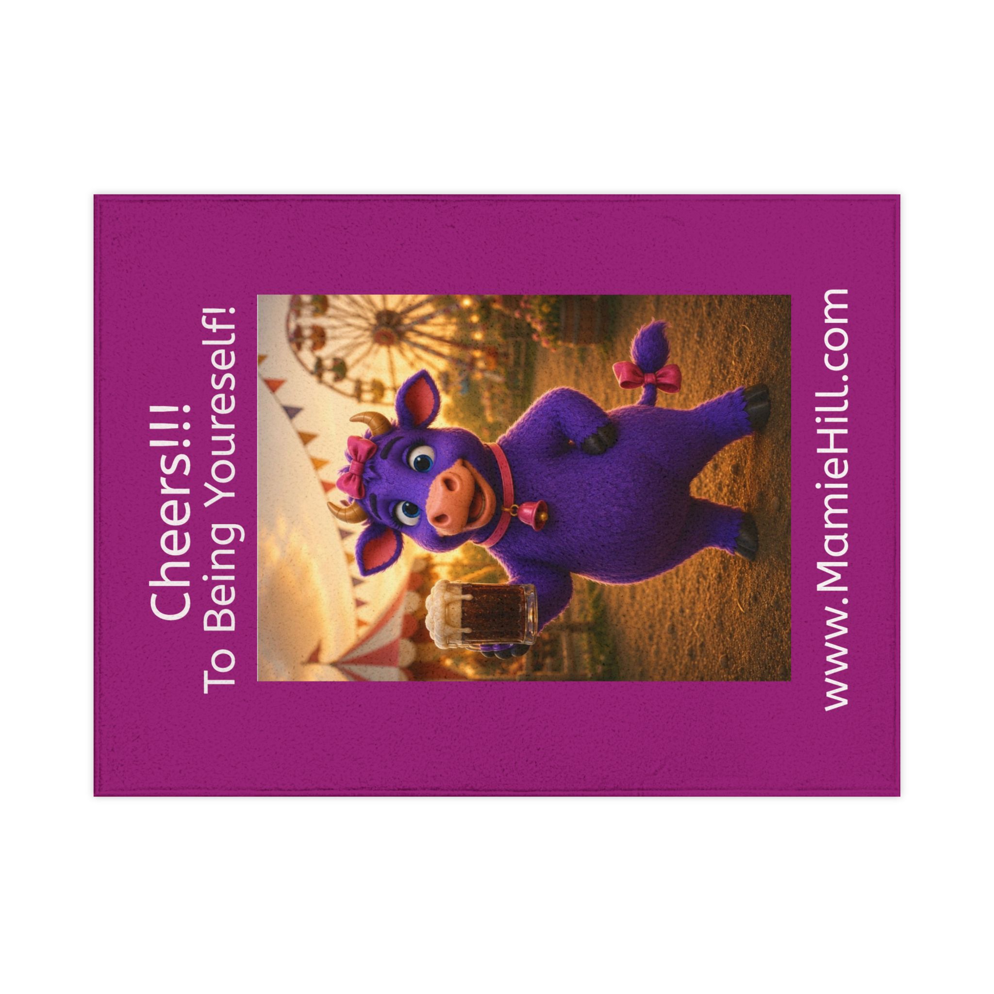 Cheers to Being Yourself Toddler Blanket – Fun Purple Character Design - Image 2