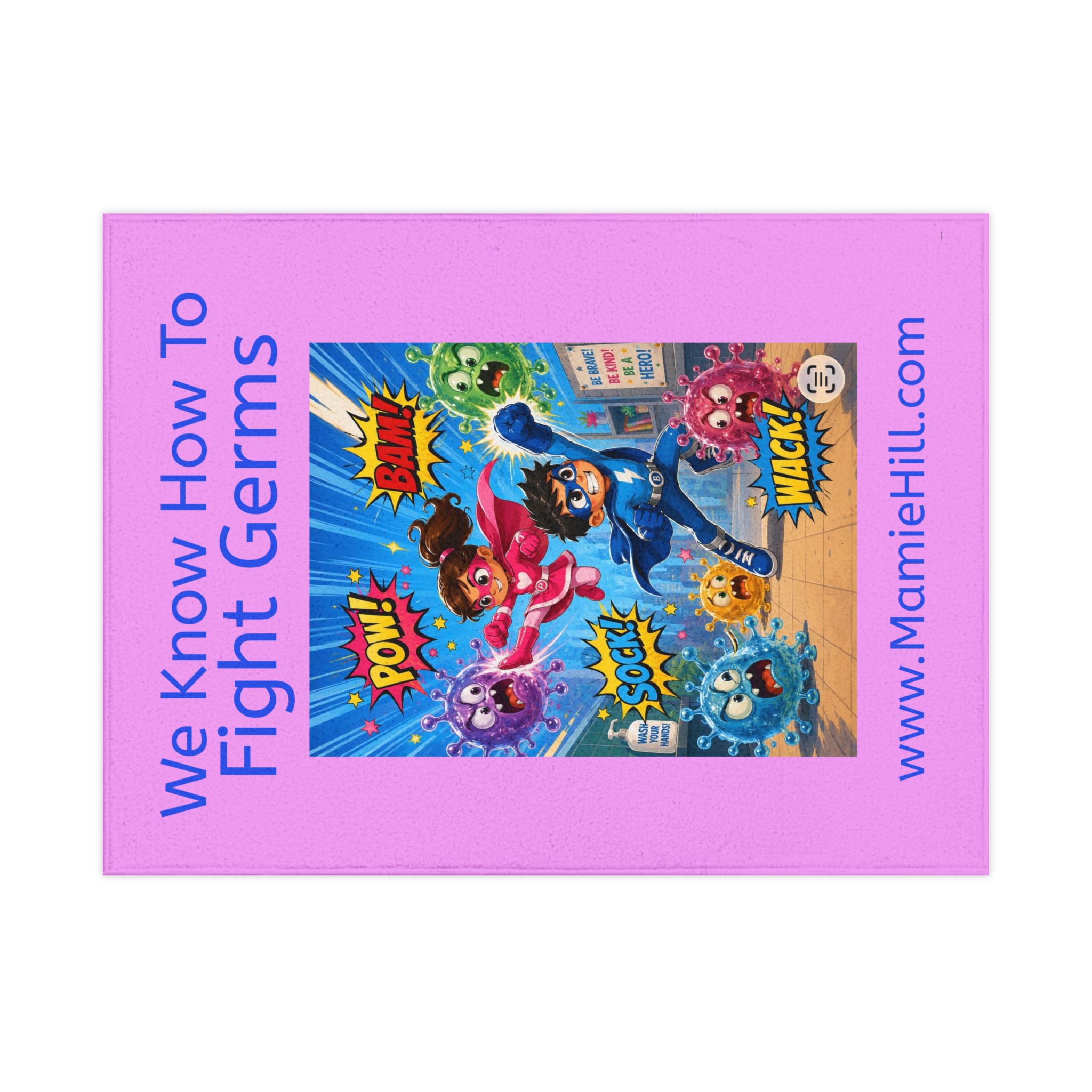 We Know How to Fight Germs Superhero Toddler Blanket - Image 2