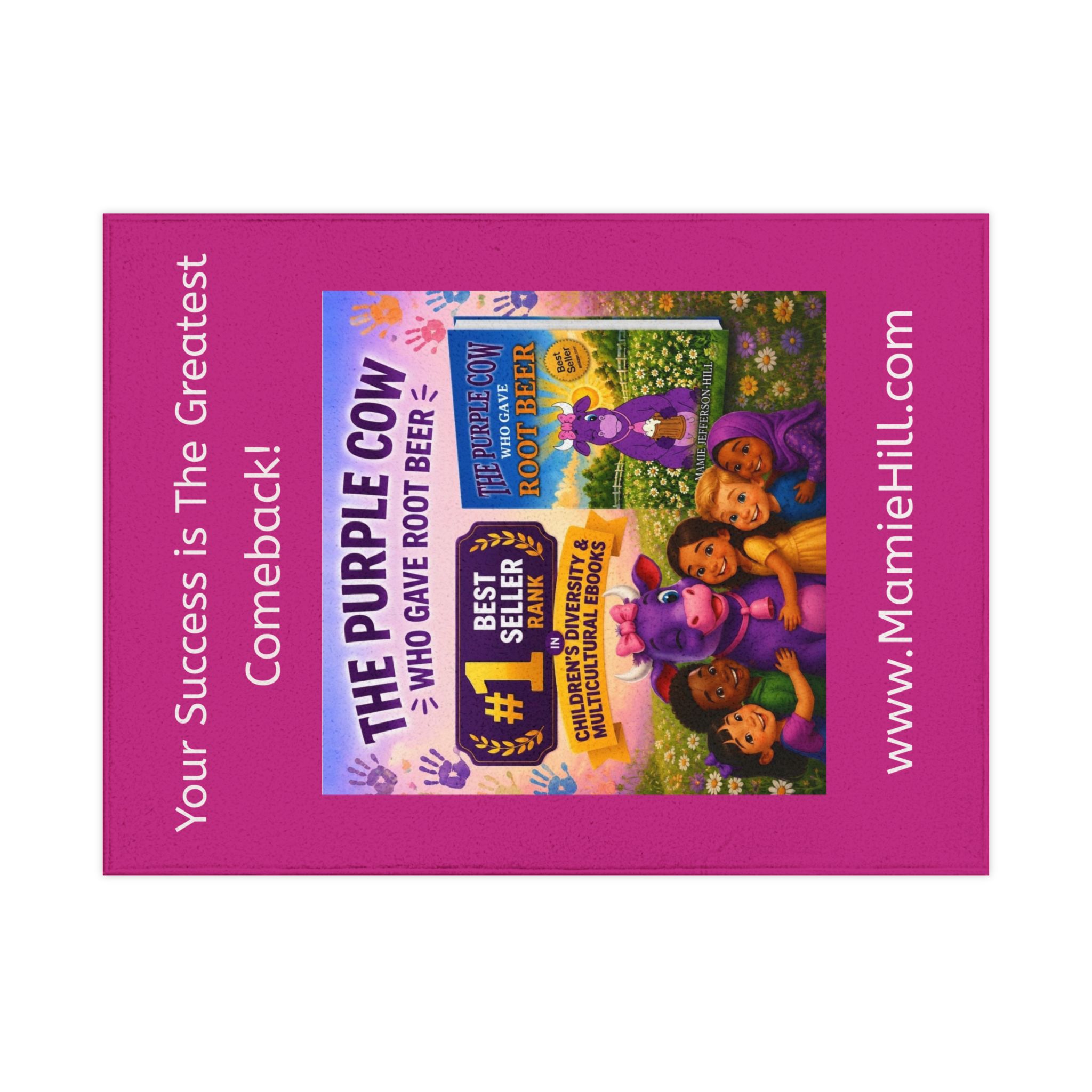 Toddler Blanket – The Purple Cow Who Gave Root Beer Storybook Design - Image 2
