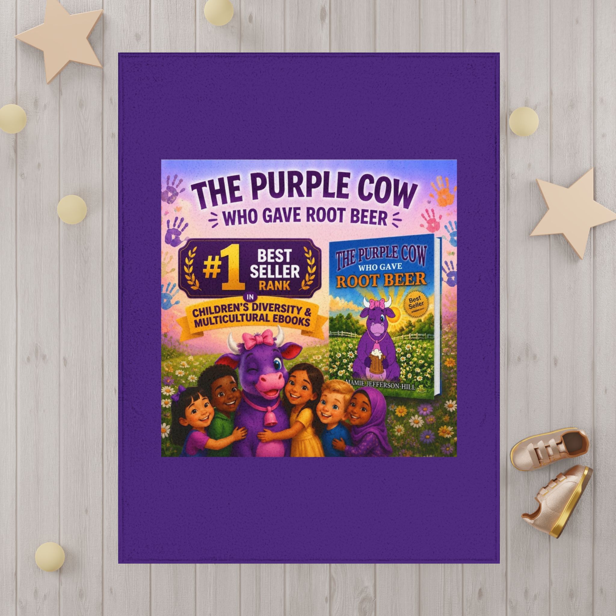 The Purple Cow Who Gave Root Beer Toddler Blanket - Image 4